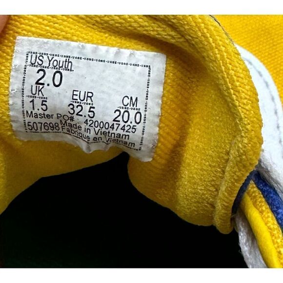 Boys Blue, Green & Yellow Checkered Vans Size 2 - Picture 8 of 9